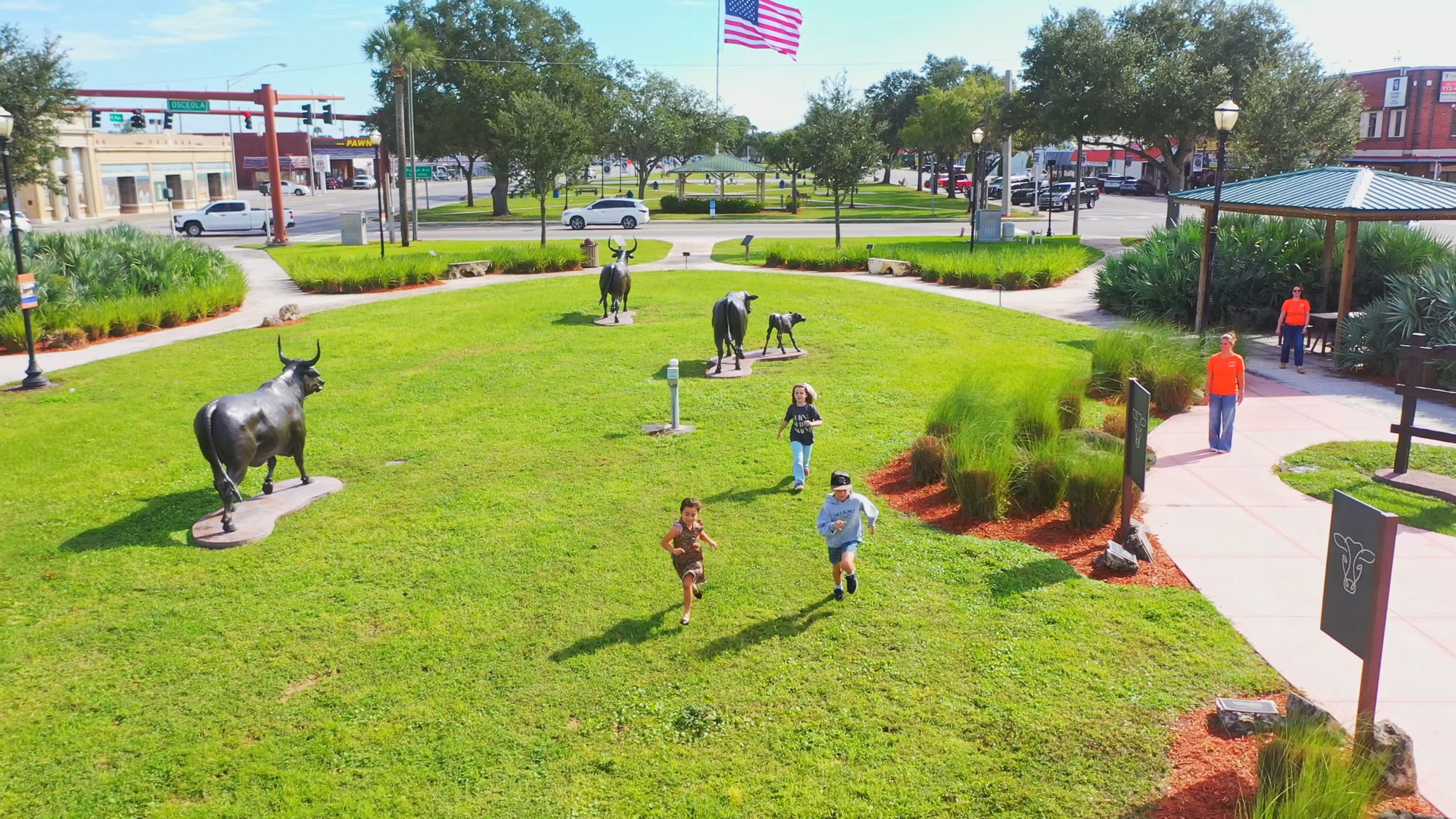 kids running in park